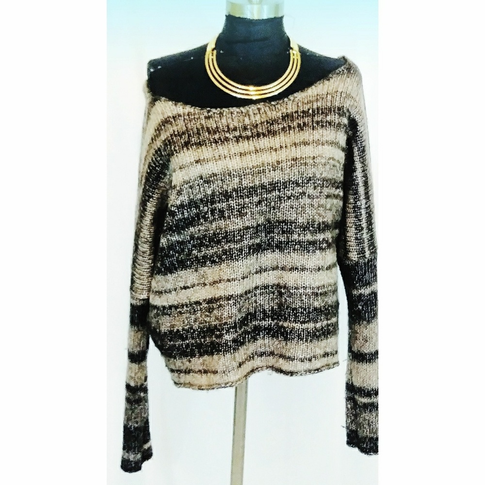 "360Sweater" Blended stripe pull over